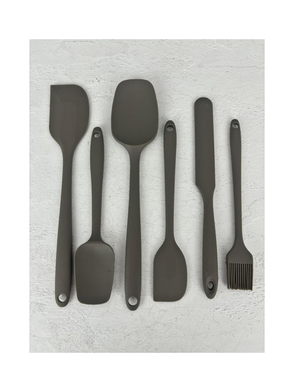 İvory 6'lı Silikon Spatula Seti Gri