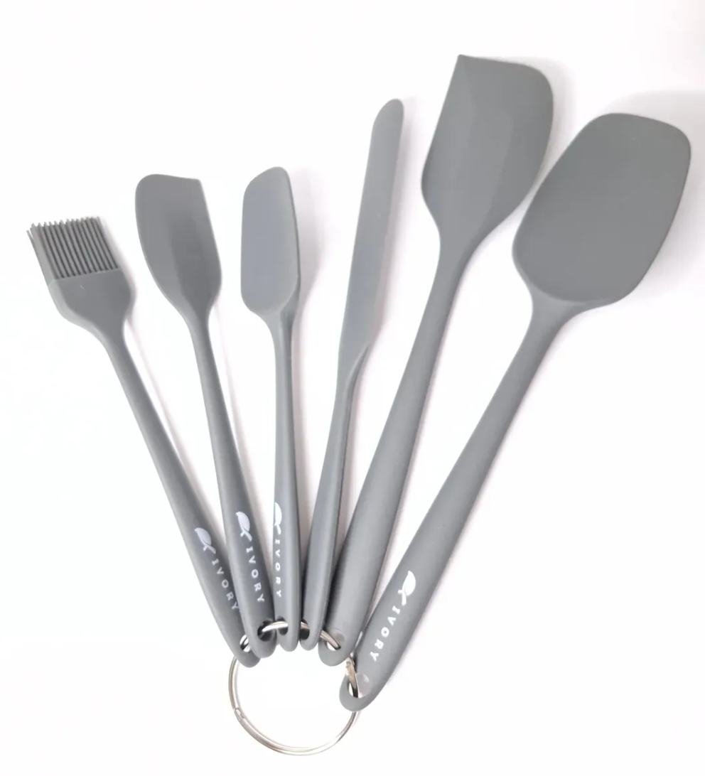 İvory 6'lı Silikon Spatula Seti Gri