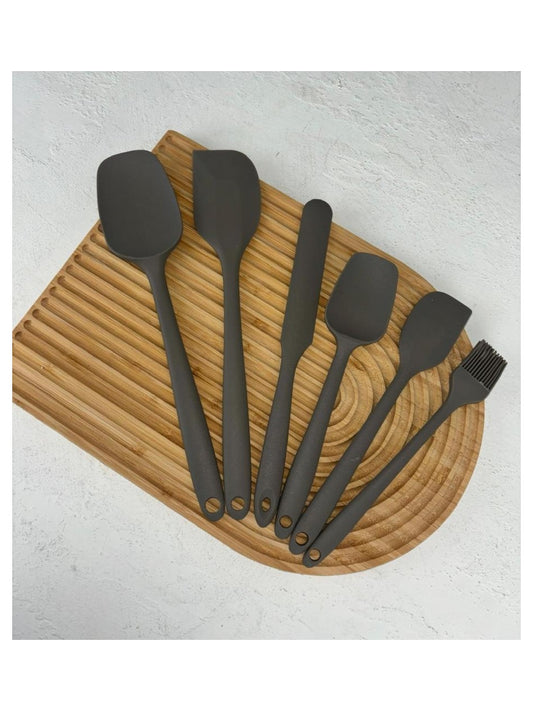 İvory 6'lı Silikon Spatula Seti Gri