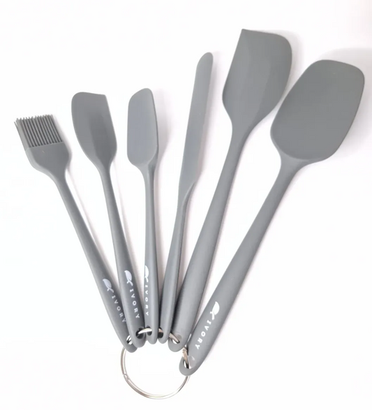 İvory 6'lı Silikon Spatula Seti Gri