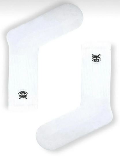 %100 Pamuklu Beyaz Hayvan Desenli Nakışlı Havlu Çorap