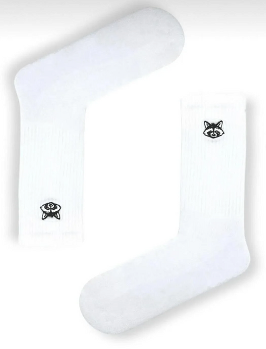 %100 Pamuklu Beyaz Hayvan Desenli Nakışlı Havlu Çorap