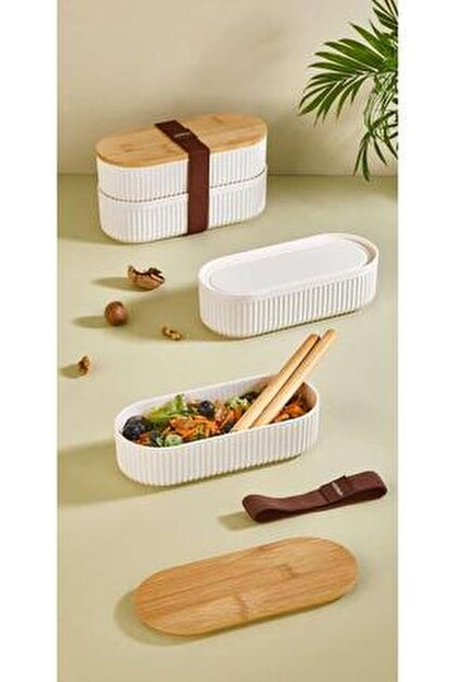 Bambu Kapaklı Saklama Kabı