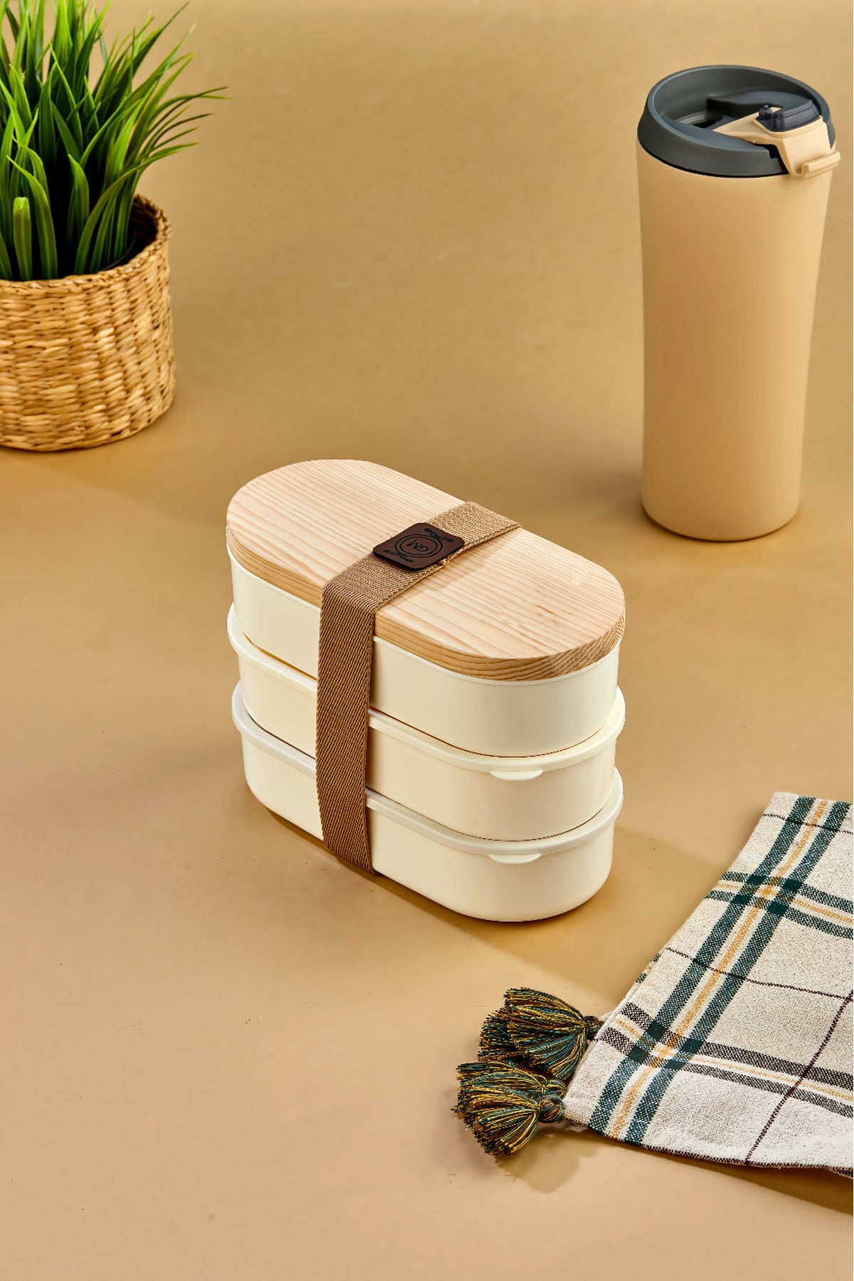 Bambu Kapaklı Saklama Kabı